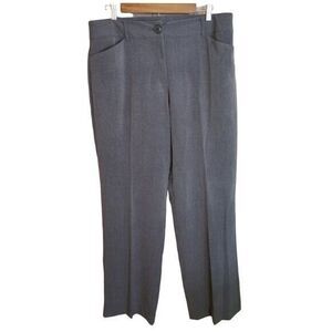 Briggs New York Womens Size 14 Gray Solid Straight Wide Leg Dress Pants